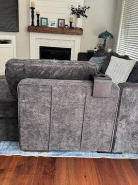 Lovesac Side Cover: Charcoal Grey Corded Velvet